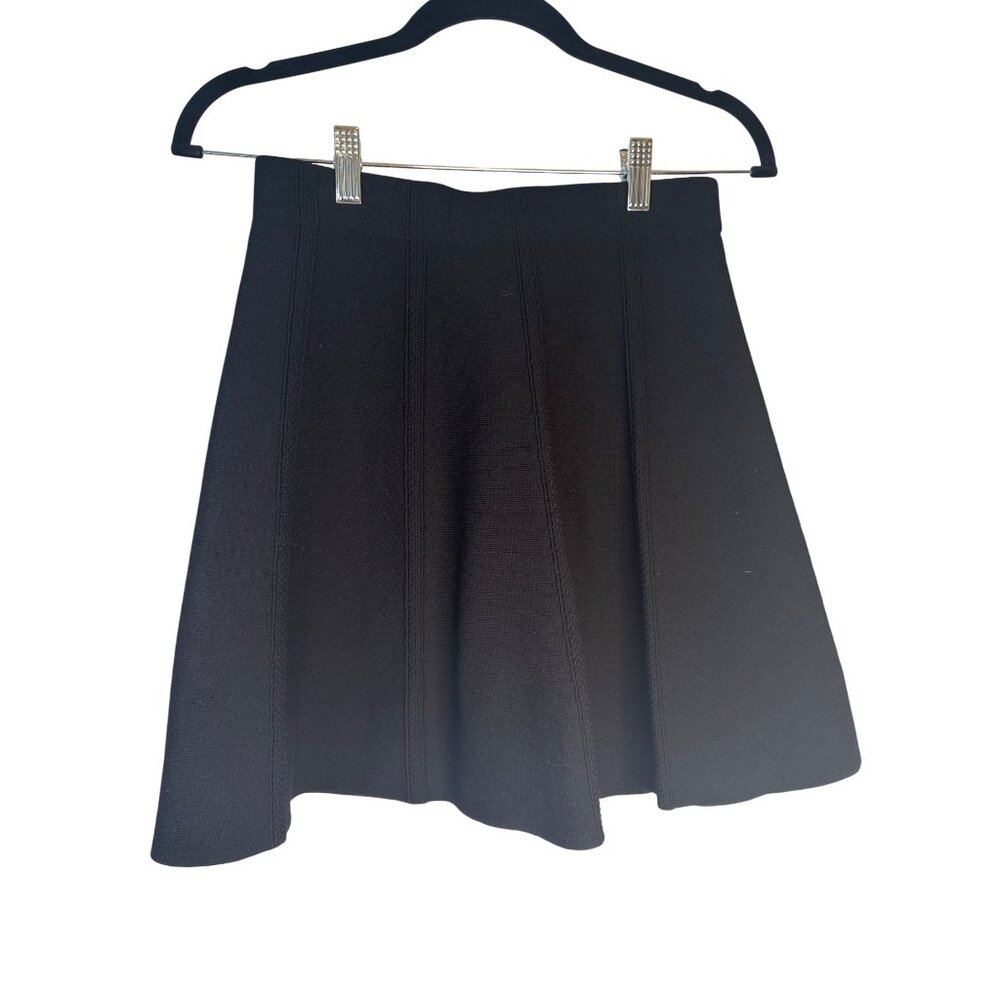 ZARA Basic Jet Black XS Flared Skirt Viscose Blend Flare Stretchy